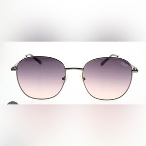 Quay Australia Jezabell 126 Silver Gradient Lenses Round Sunglasses